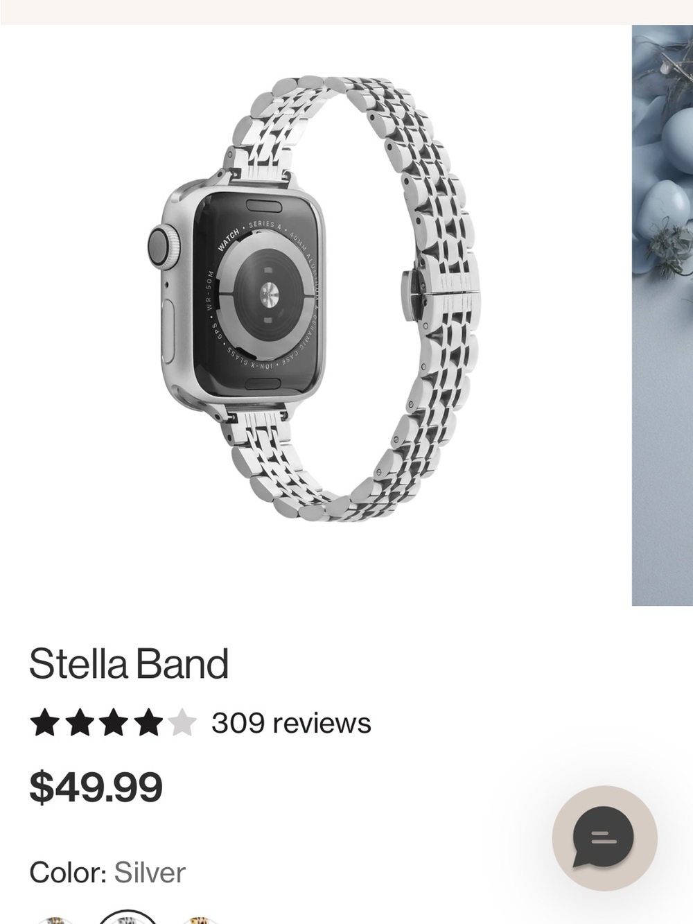 Solace Stella Silver Stainless Steel Link Bracelet Watch Band - Picture 3 of 5